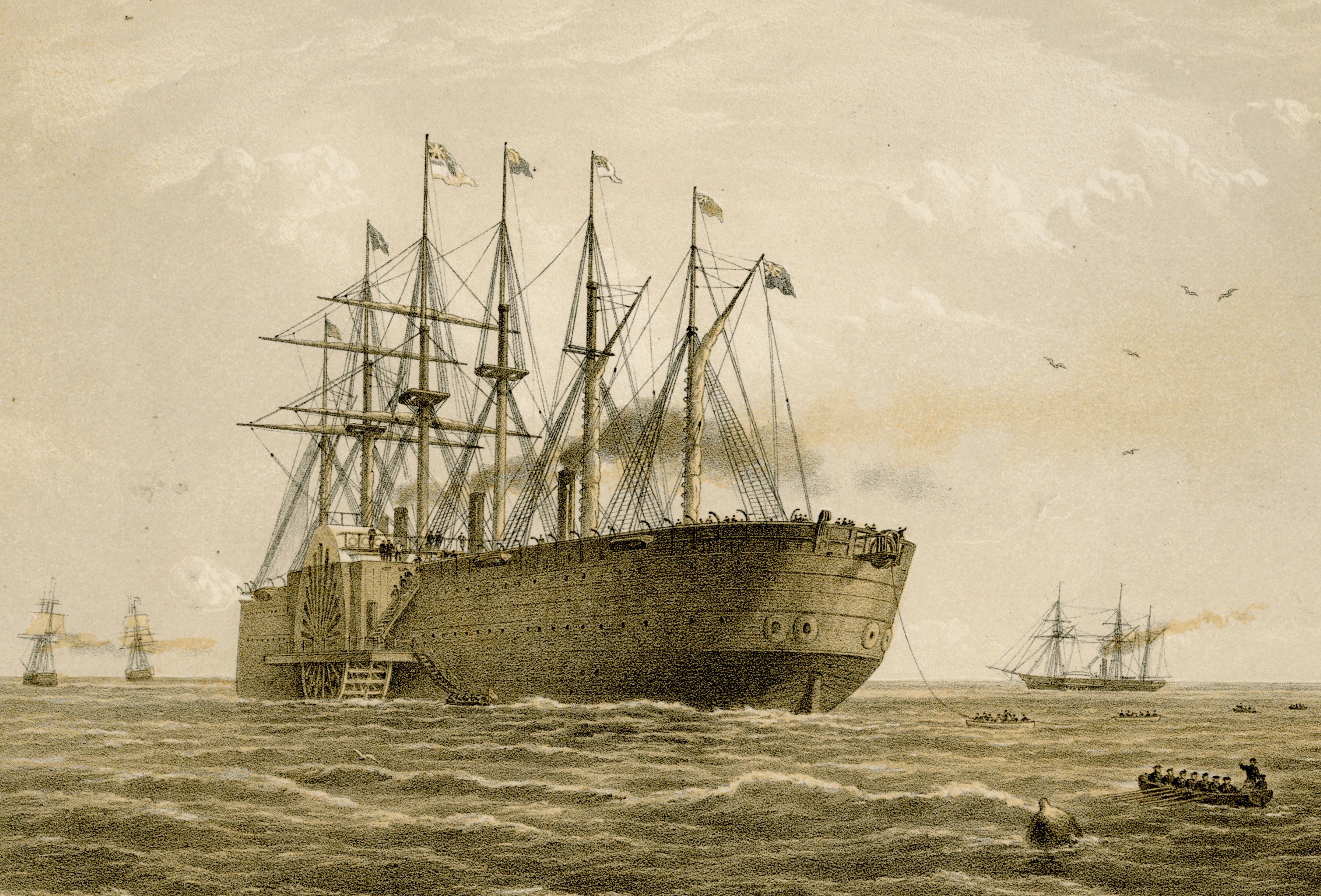 Корабль 1 19. Грейт Истерн корабль. Судно Левиафан Грейт Истерн. Британский пароход Грейт Истерн. Корабль Левиафан 1859.